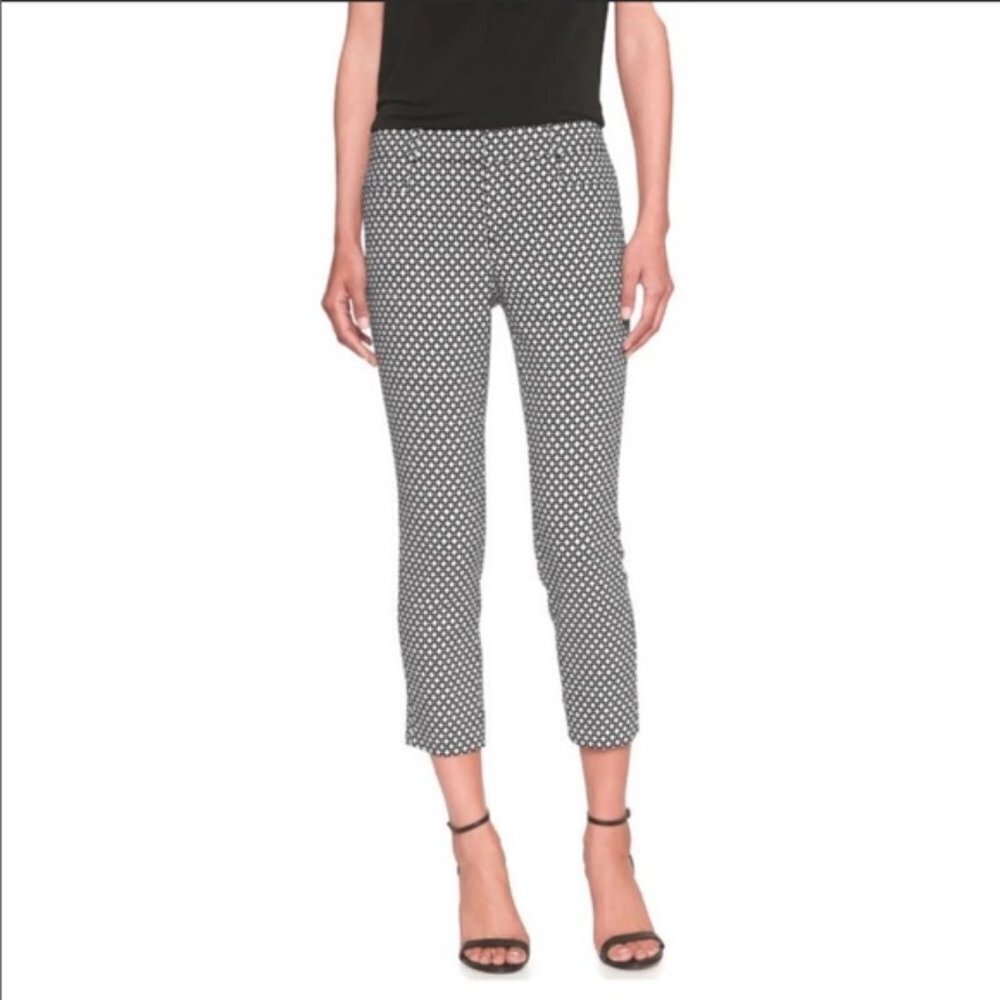Banana Republic Sloan Fit Black and White Diamond Pattern Pant